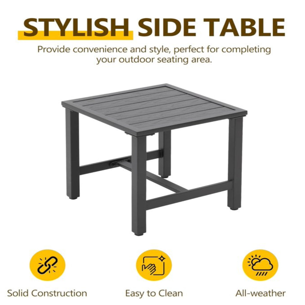 3 Piece Patio Furniture, Swivel Rocker Bistro Set With Side Table & Cushions For Porch - Gray