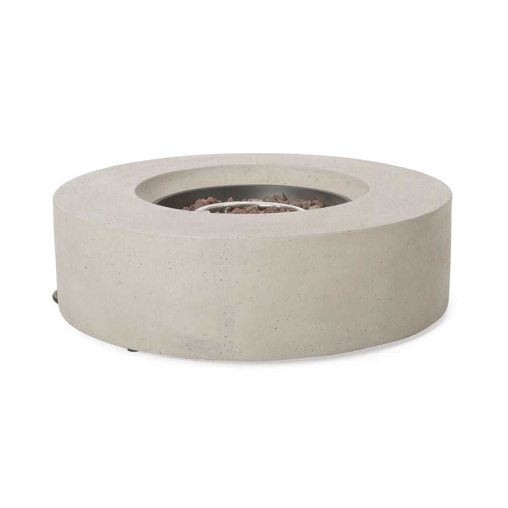 Modern Lightweight Concrete Outdoor Circular Fire Pit 50, 000 Btu