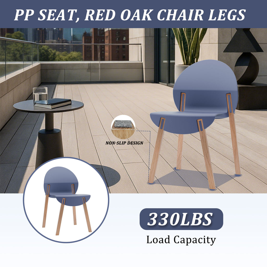 4 Piece Set Of Single Chairs, Traditional Elements With Round Table