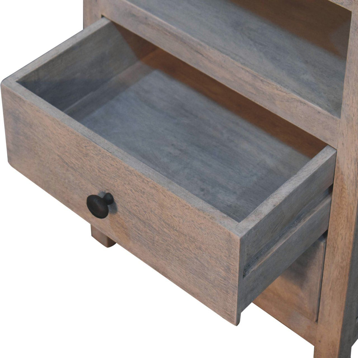 2 Drawer Open Bedside Table - Brown