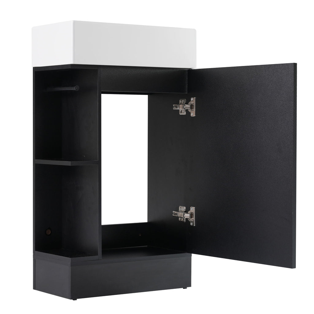 Modern Bathroom Vanity With Sink And 2 Tier Shelf