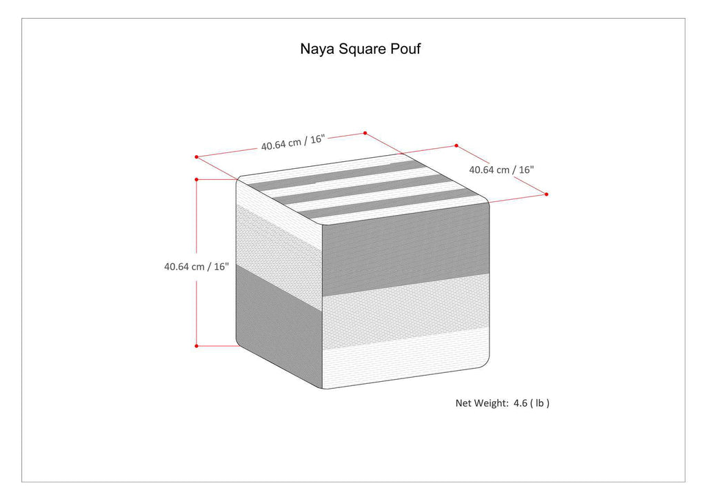 Naya - Upholstered Cube Pouf