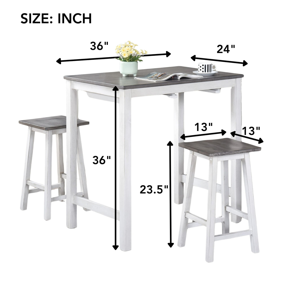 3 Pieces Counter Height Set