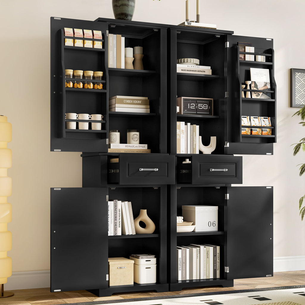 Tall Freestanding Bathroom Storage Cabinet With Adjustable Shelf, 2 Door Design