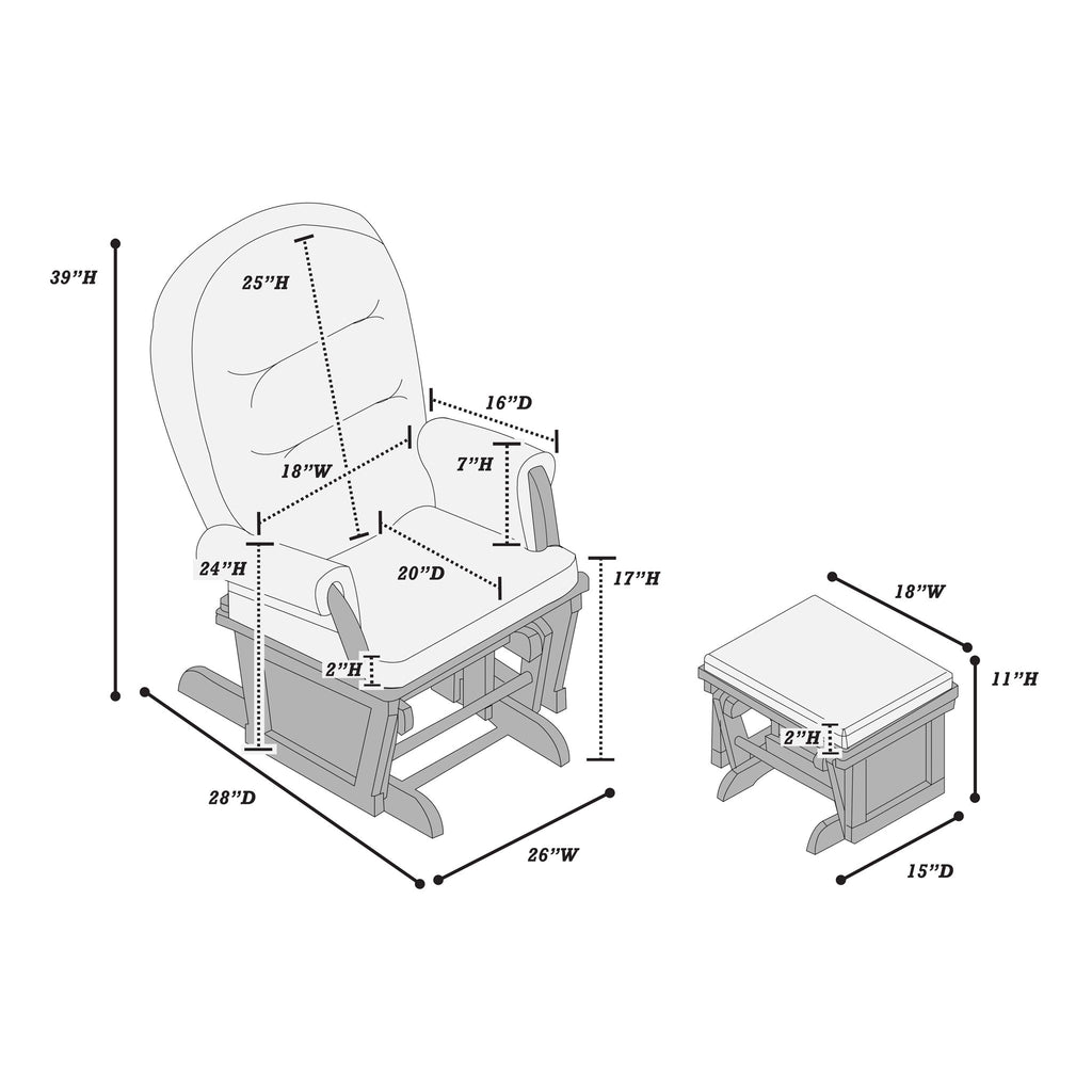 Glider Chair With Ottoman