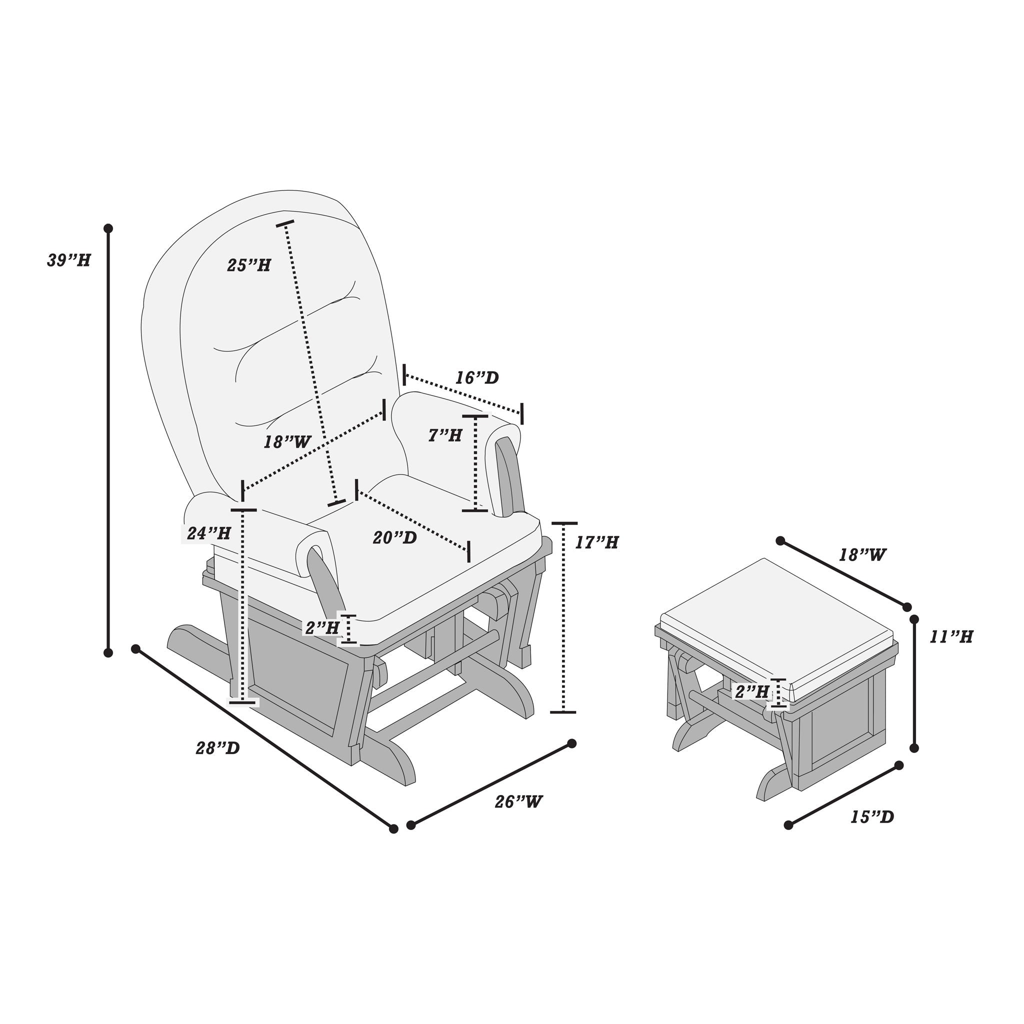 Glider Chair With Ottoman