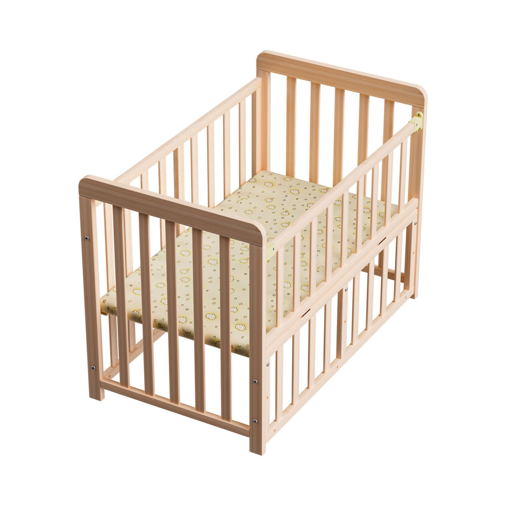 Portable Bedside Bassinet With 3 Heights, Mini Crib For Newborns - Natural Wood