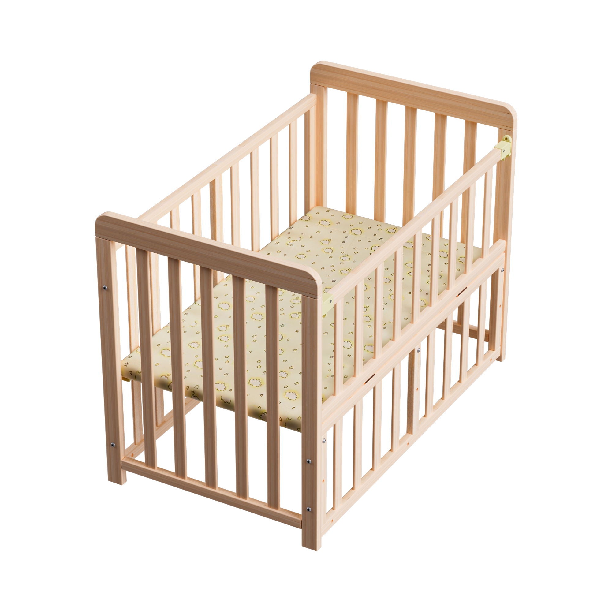 Portable Bedside Bassinet With 3 Heights, Mini Crib For Newborns - Natural Wood