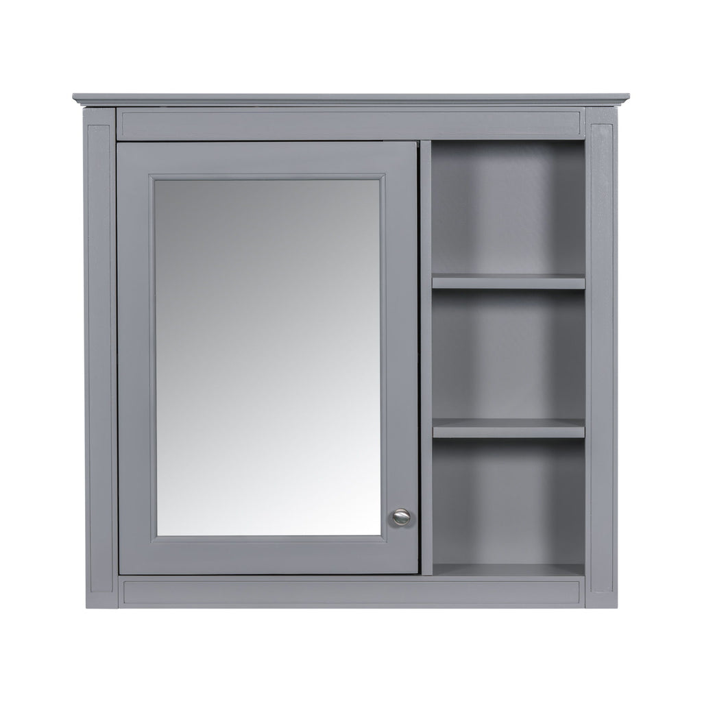 Bathroom Vanity With Medicine Cabinet, Royal Mirror Cabinet, Modern Bathroom Storage Cabinet With 2 Soft Closing Doors And 4 Drawers