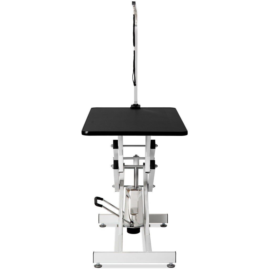 Hydraulic Dog Pet Grooming Table Heavy Duty Big Size Z-Lift Pet Grooming Table - Black / White