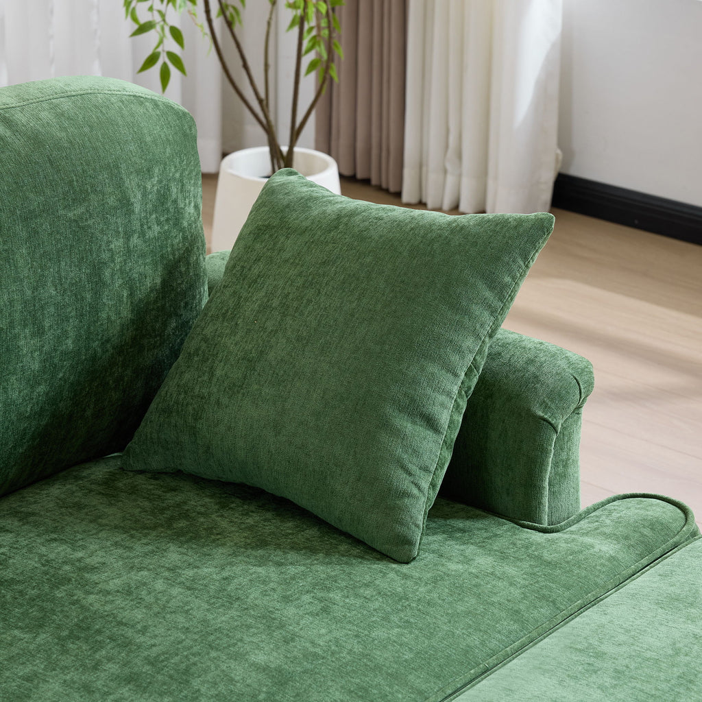 Cloud Sofa With Removable Ruffled Skirt With Ottoman And Flared Arms