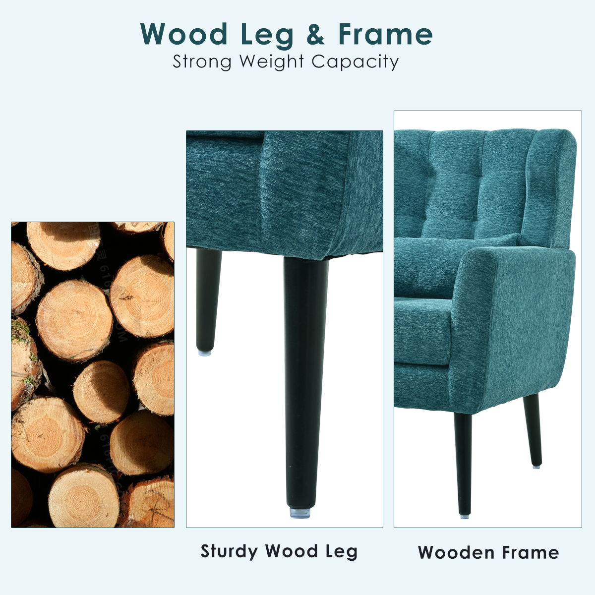 Modern Accent Chair Upholstered Foam Filled Living Room Chairs Comfy Reading Chair Mid-Century Modern Chair With Fabric Lounge Arm Chairs Armchair For Living Room Bedroom