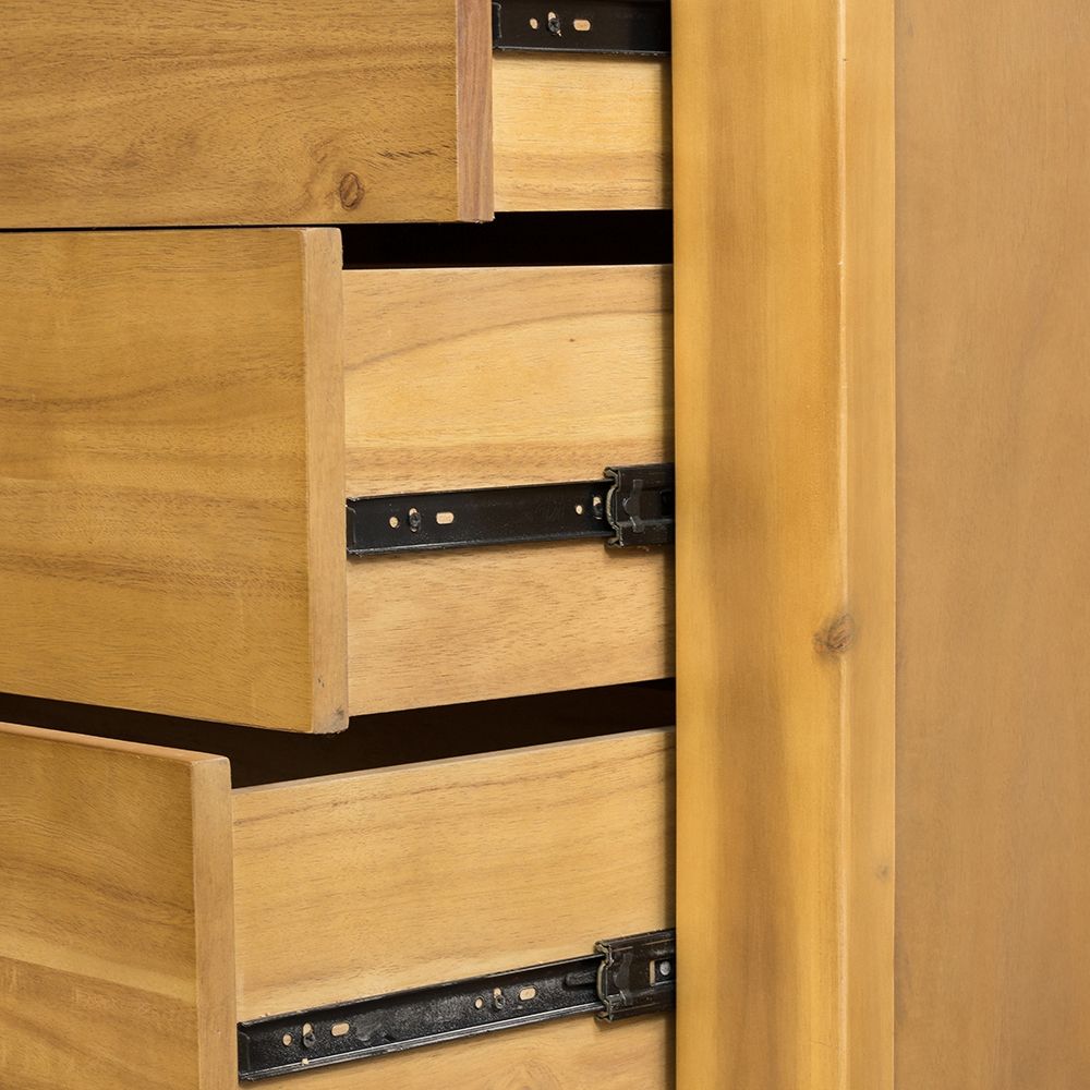 5 Drawer Dresser - Natural Wood / Brown