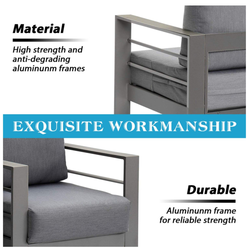 Outdoor Patio Set All-Weather With Thick Cushions
