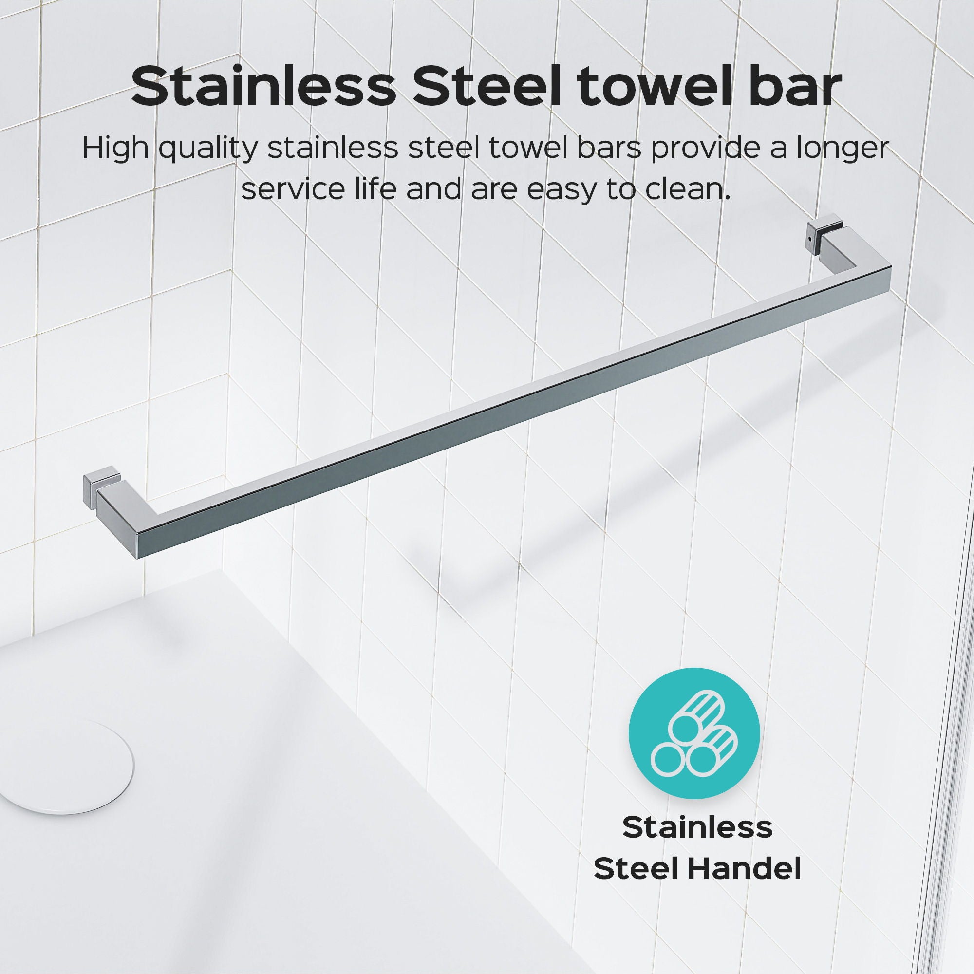 Frameless Double Sliding Shower Door In, Thick Tempered Glass, Reversible Installation