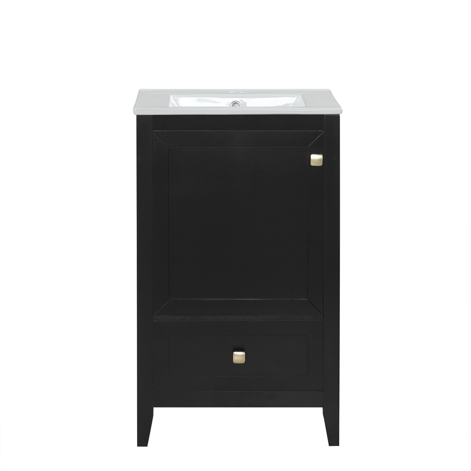 Bathroom Vanity With Sink, Soft Closing Cabinet Door, Storage Rack And Drawer