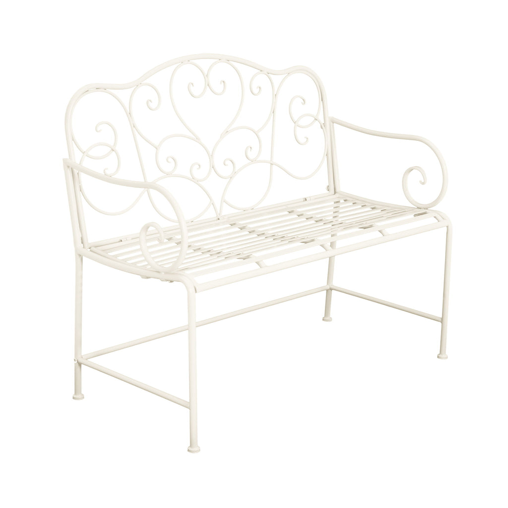 Sunnydaze - Outdoor Garden Bench - Matte White