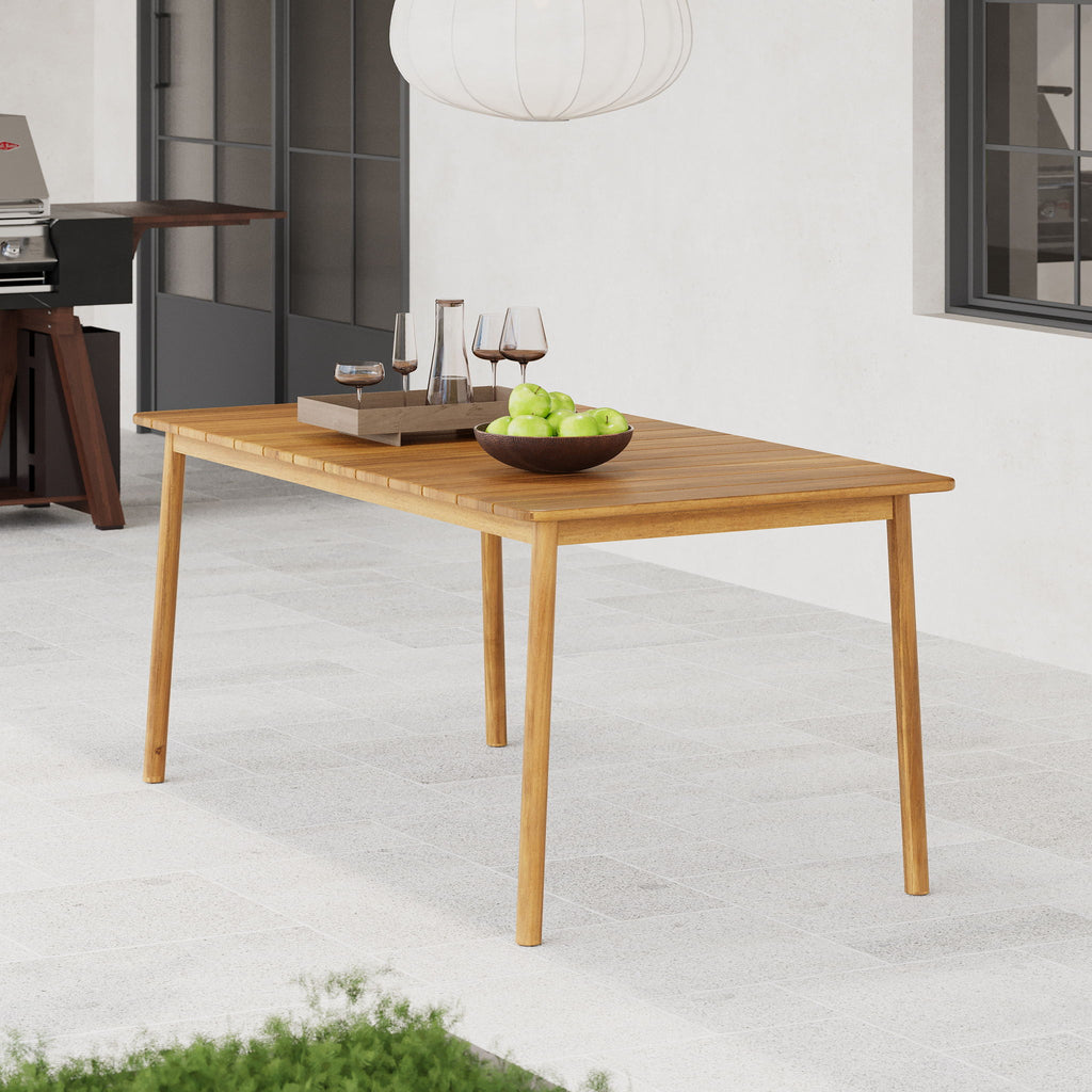 Visola - Outdoor Dining Table With Classic Slatted Top - Teak