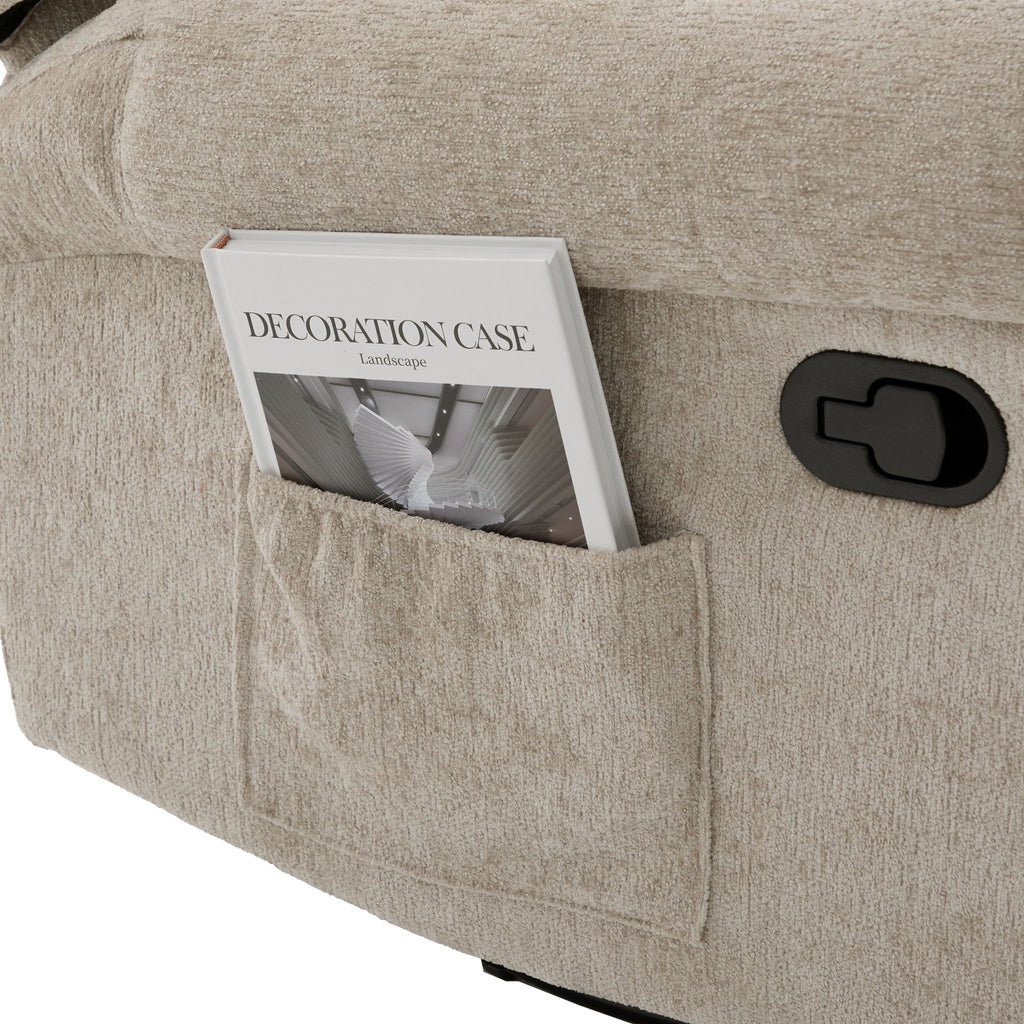 Manual Recliner Massage Chair With Swivel Rocker, 8 Massage Modes, Side Storage Pocket