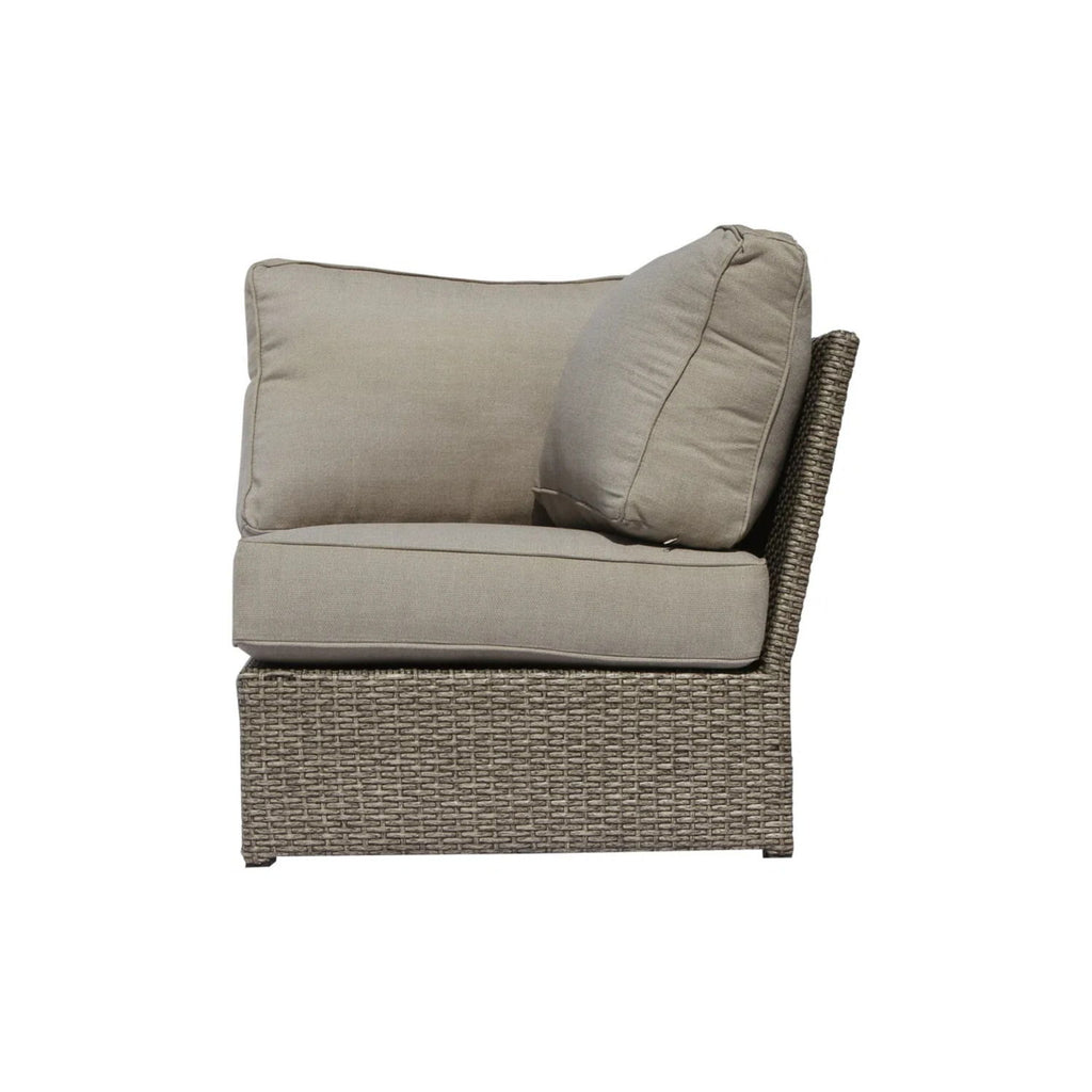 Outdoor Wicker Sectional With Weather Resistant Cushions - Gray Mix