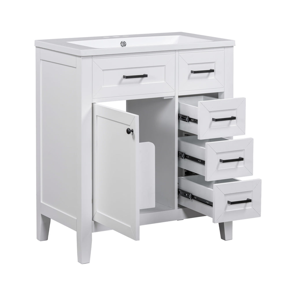 Modern Bathroom Vanity With Sink Combo, 3 Drawers, Undermount Drop-In Sink