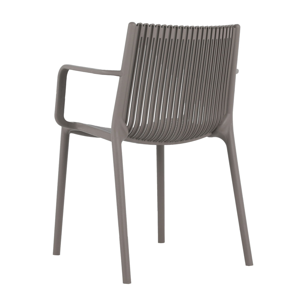 4 Piece Stackable Single Chairs With Vertical Stripe Design For All Weather