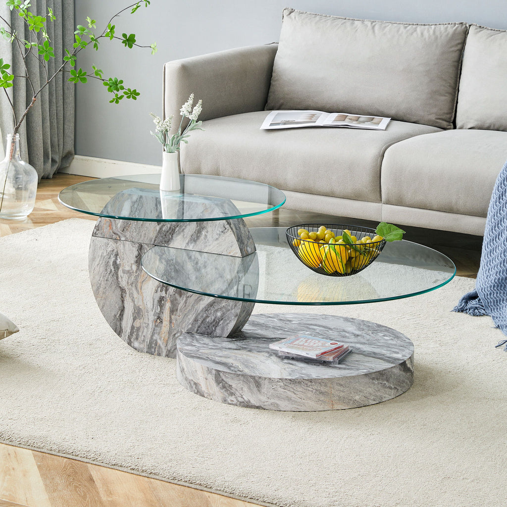 Contemporary Artistic Double Layer Coffee Table
