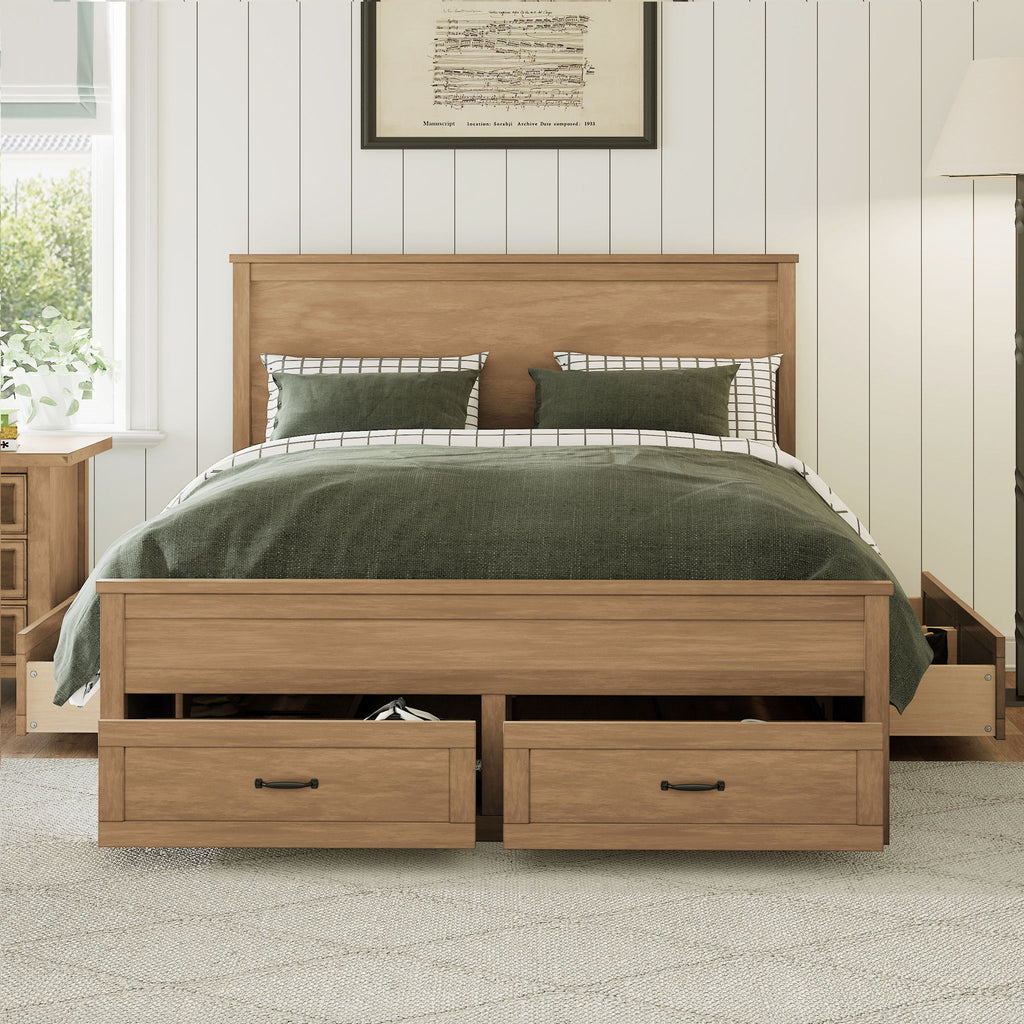 Modern Storage Platform Bed Frame With 6 Drawers