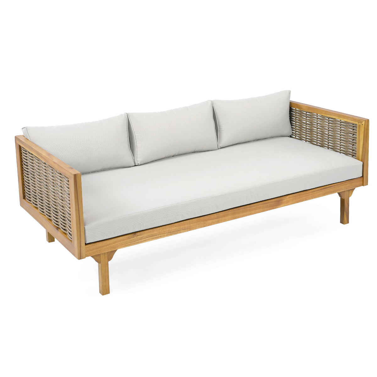 Claremont - 3 Seater Daybed With Rattan Arms - Teak
