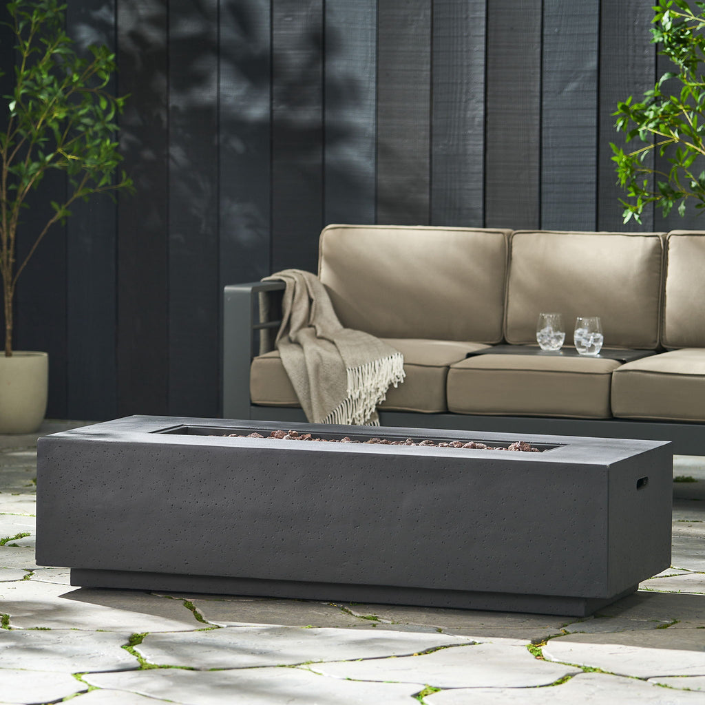 Modern Rectangle Fire Table 50, 000 Btu