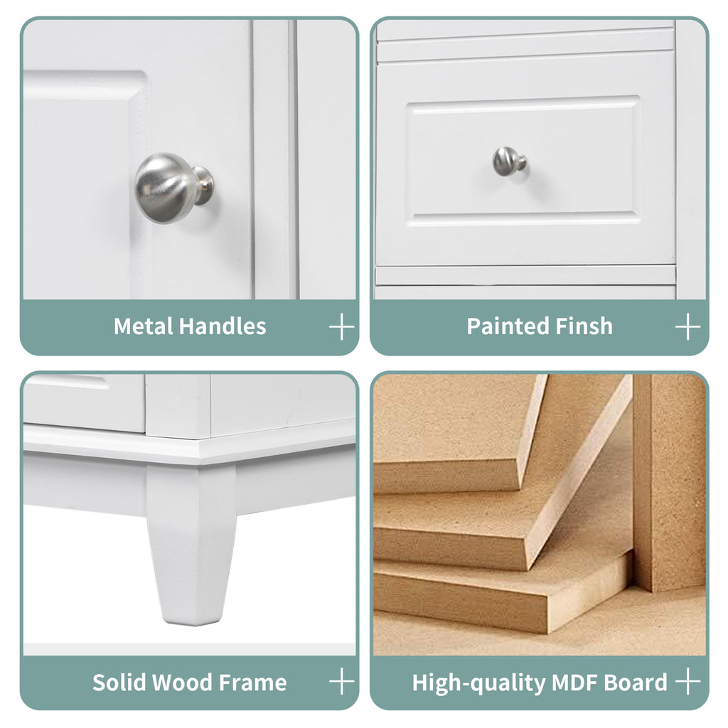 Modern Bathroom Vanity With Sink, 3 Drawers & Cabinet