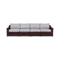 Outdoor 4 Piece Rattan Wicker Sectional Seating Group With Cushions - Brown Mix