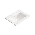 Vessel Sink With 3 Holes, Oval Design For Bathroom - Milk White
