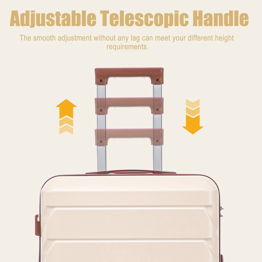 Hard Shell Luggage With Scratch Resistant Surface, 4 Wheels, Combination Lock & Side Hooks