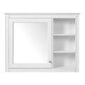 Wall Mounted Medicine Cabinet With Mirror, Adjustable Shelf - White
