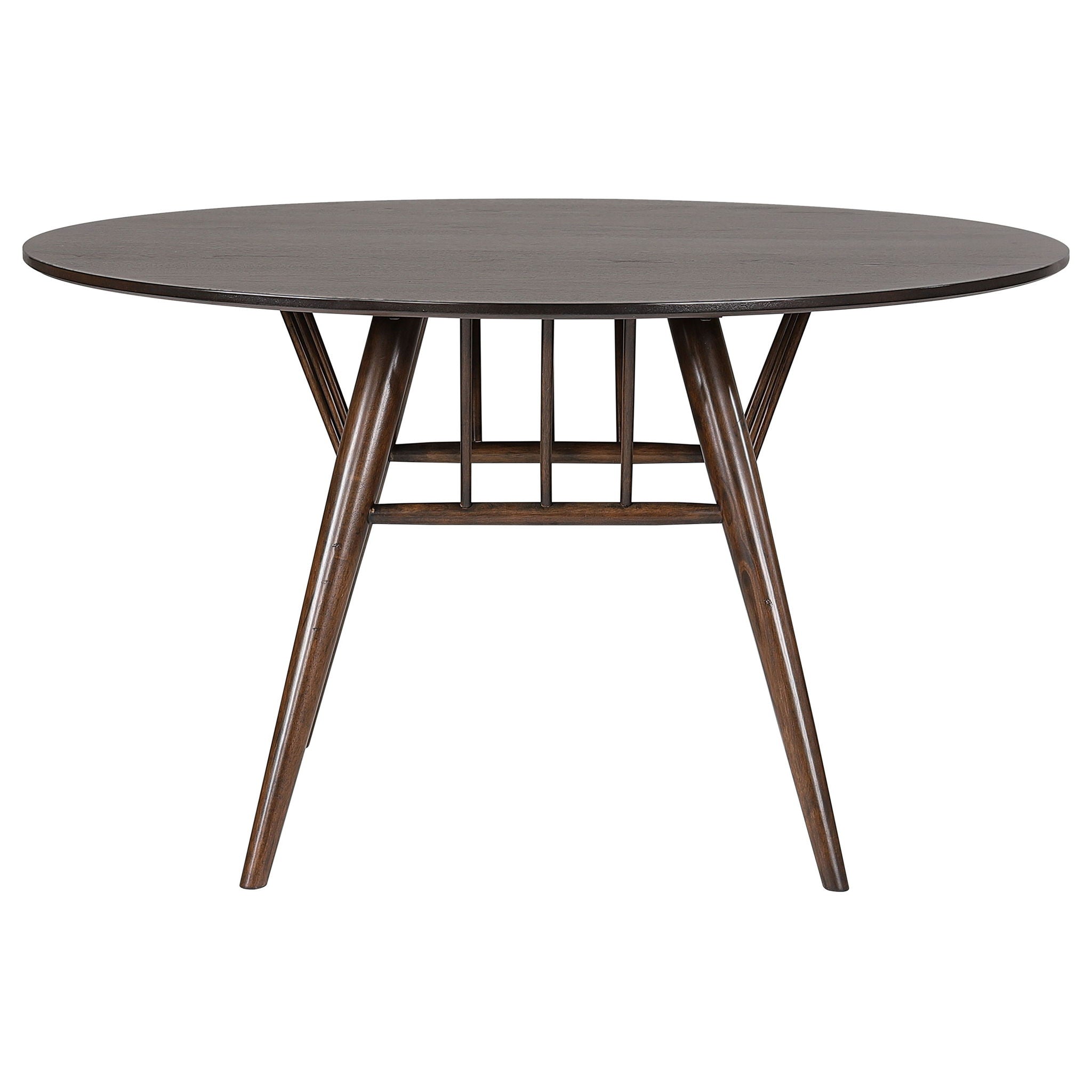 Shirley - 5 Piece Round Dining Table Set With Cushioned Chairs - Dark Walnut