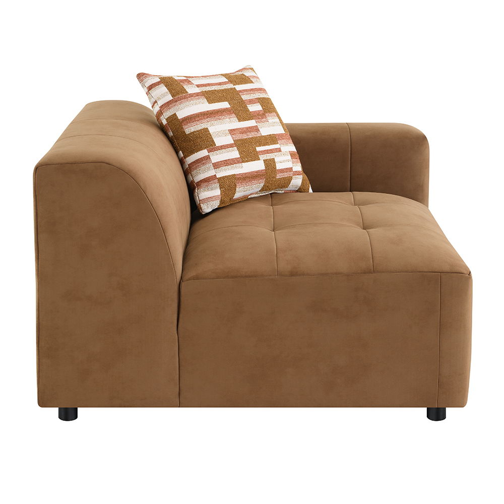 Zoey - Modular - RF Arm Chair With Pillow - Chocolate Suede
