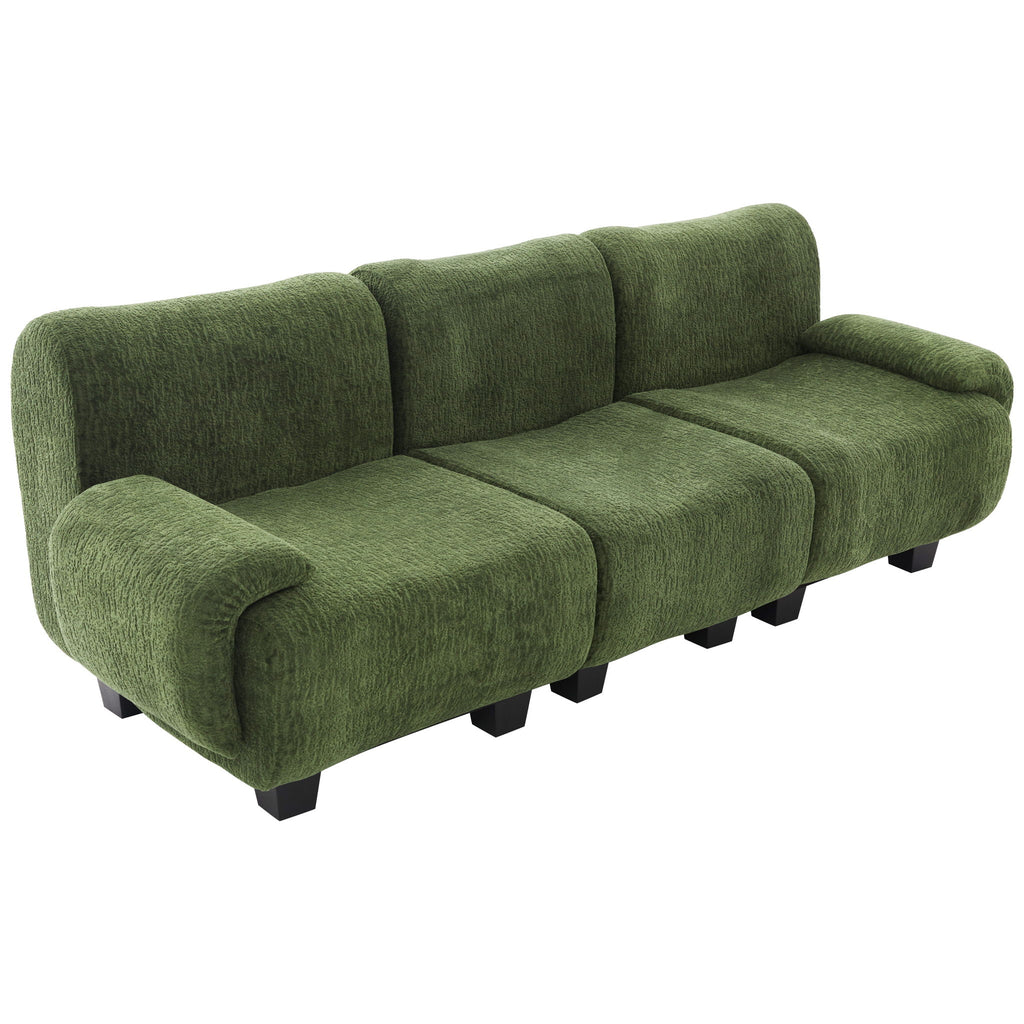 3 Seater Sofa Couch With Curved Armrests