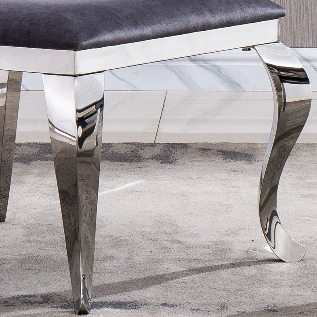 Dining Chair With Oval Backrest, Stainless Steel Legs (Set of 2)