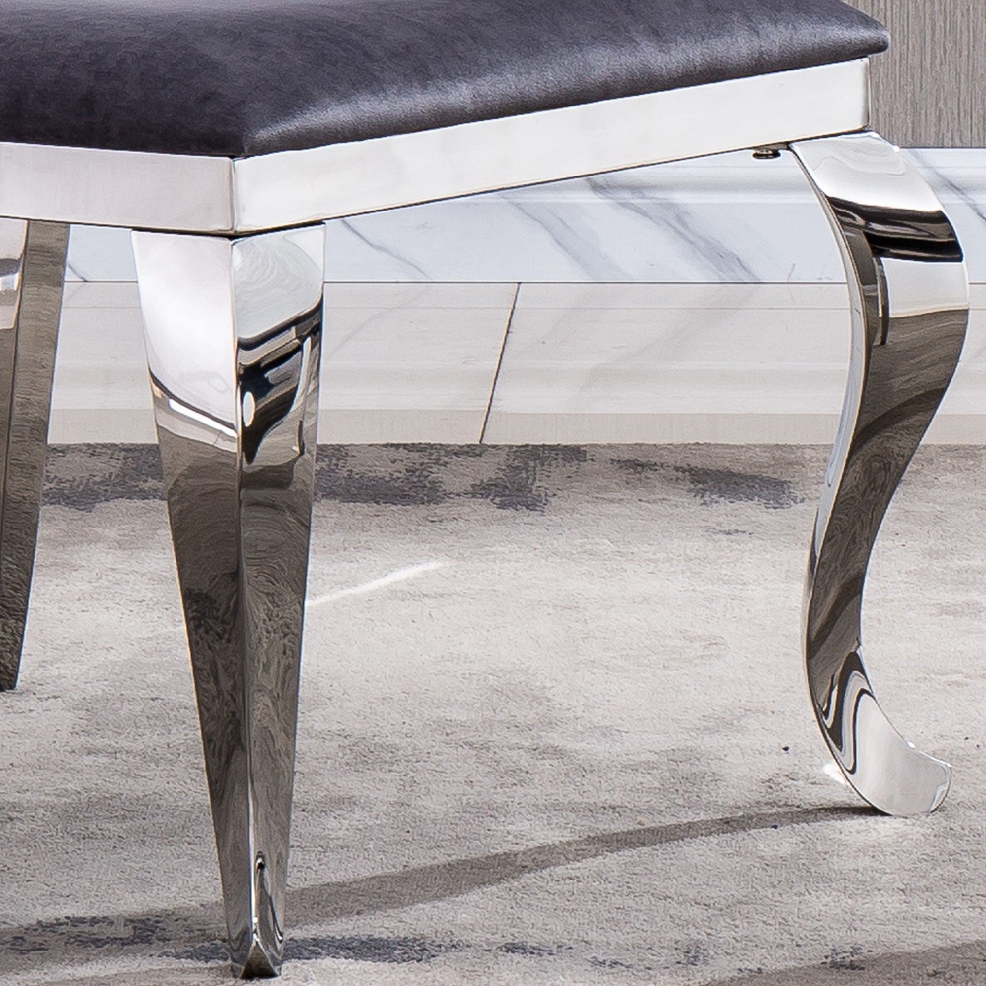 Dining Chair With Oval Backrest, Stainless Steel Legs (Set of 2)
