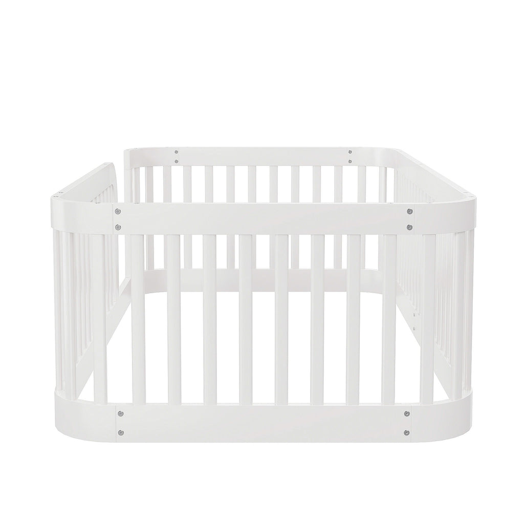Wood Floor Bed Frame With Fence