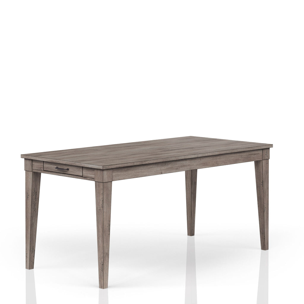 Rustic Dining Table 2 Storage Drawers And Leaf - Gray