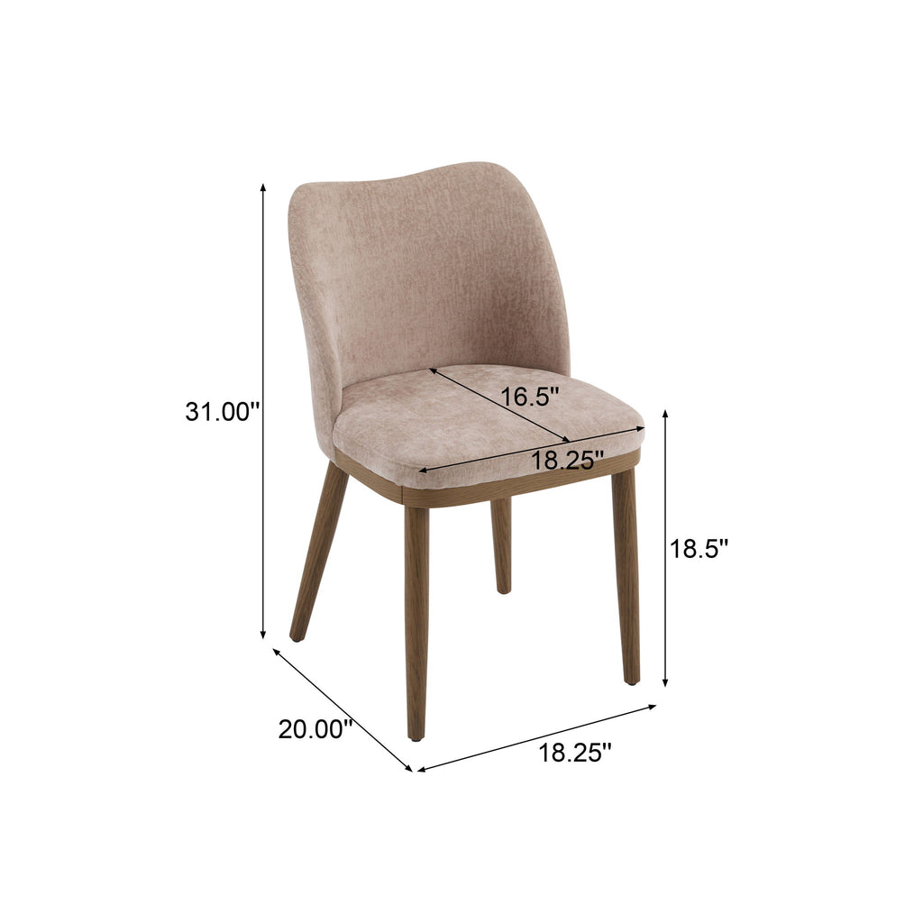 Mid Century Modern Dining Chair With Ergonomic Backrest
