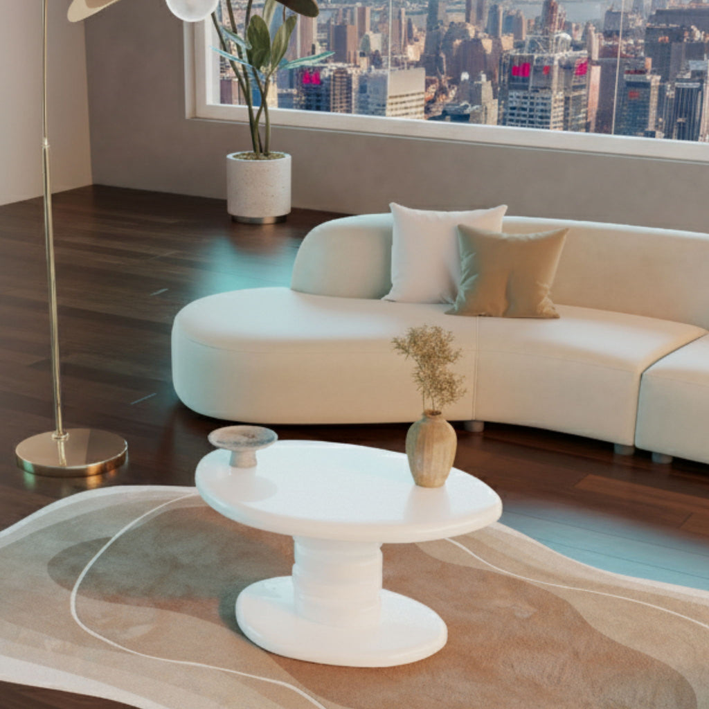 Cobblestone End Table - White
