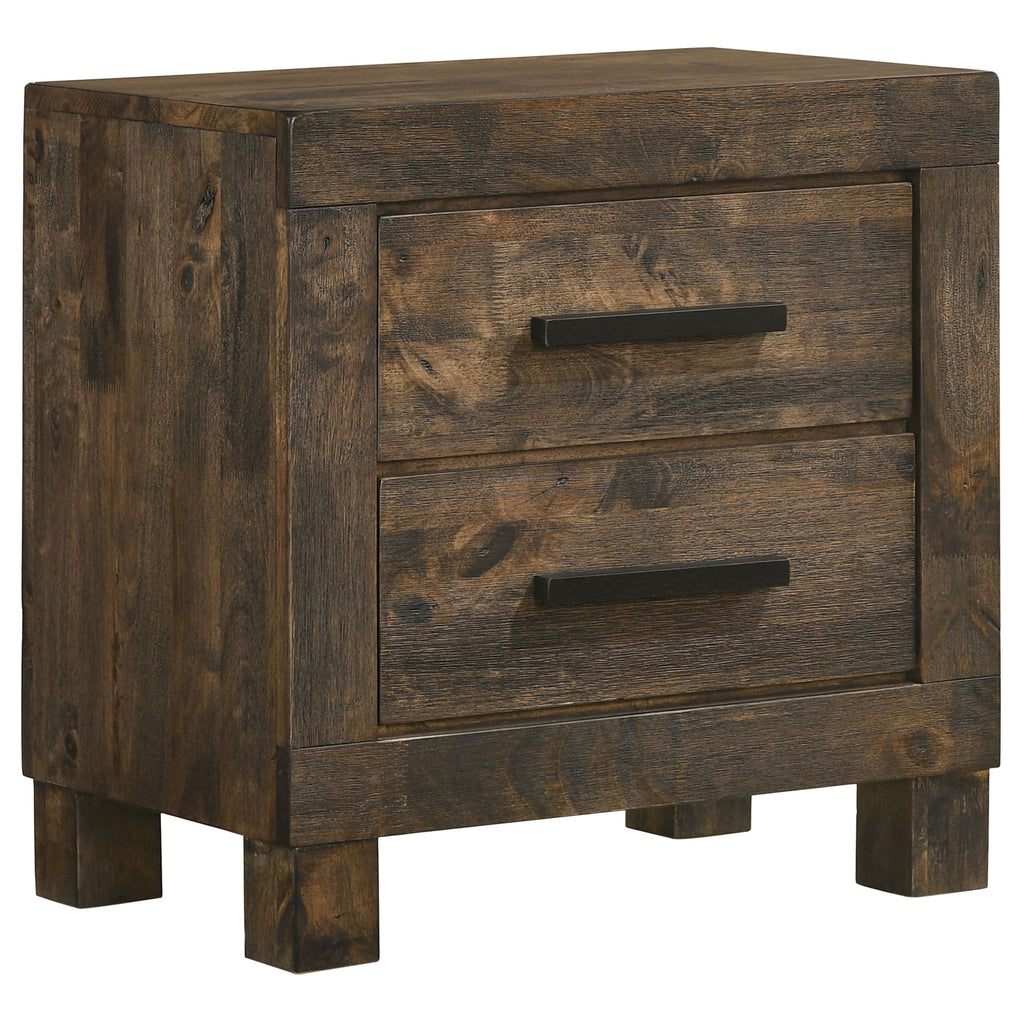 Greely - 5 Piece King Storage Bedroom Set Includes Bed, Nightstand, Dresser, Mirror & Chest - Rustic Brown