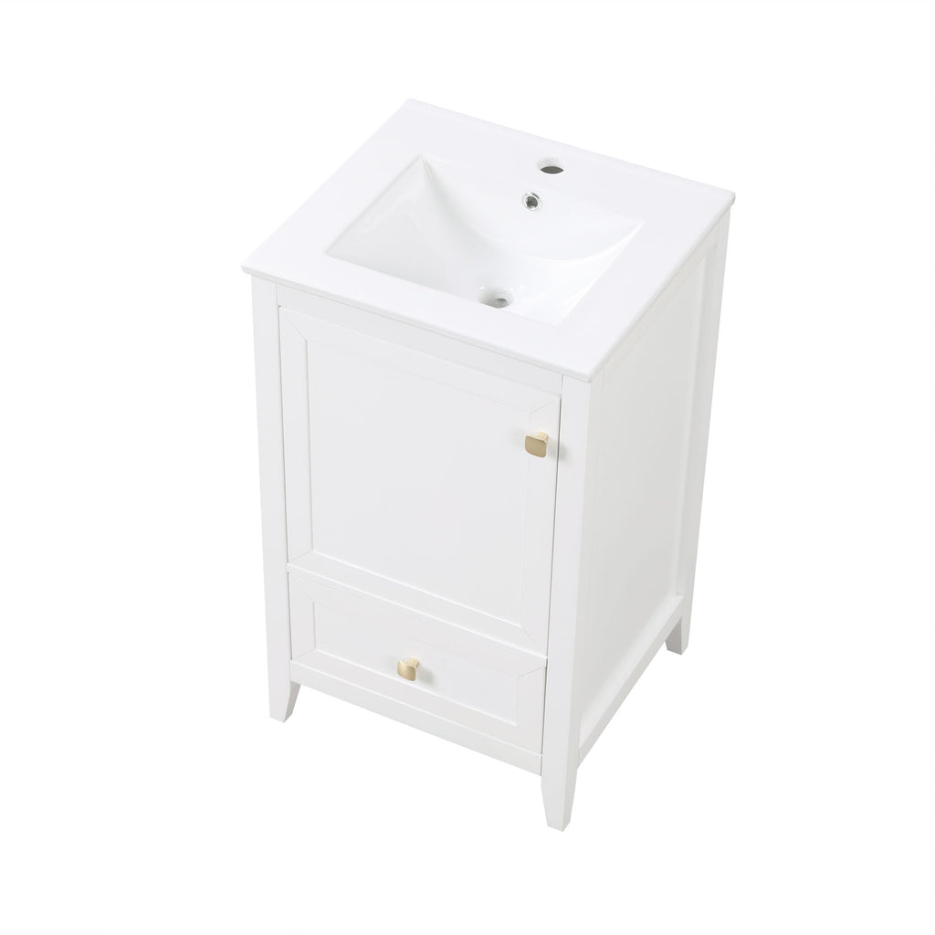 Bathroom Vanity With Sink, Soft Closing Cabinet Door, Storage Rack And Drawer