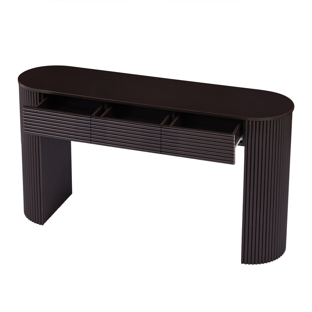 Retro Console Table With Storage, 3 Drawers