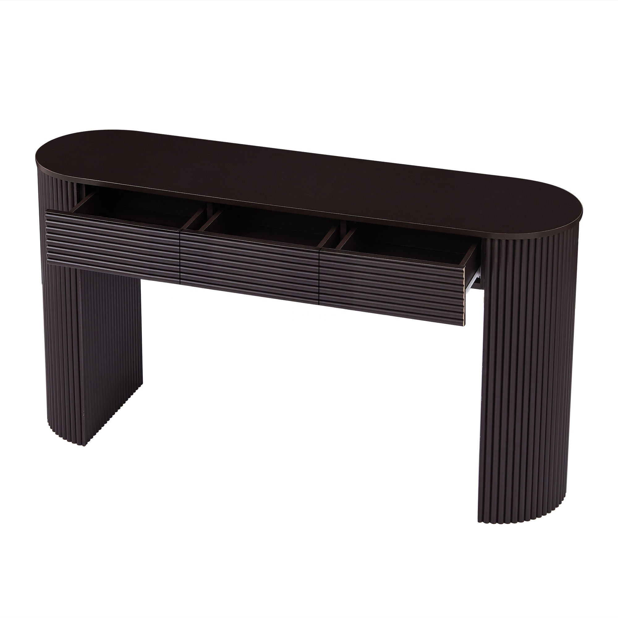 Retro Console Table With Storage, 3 Drawers