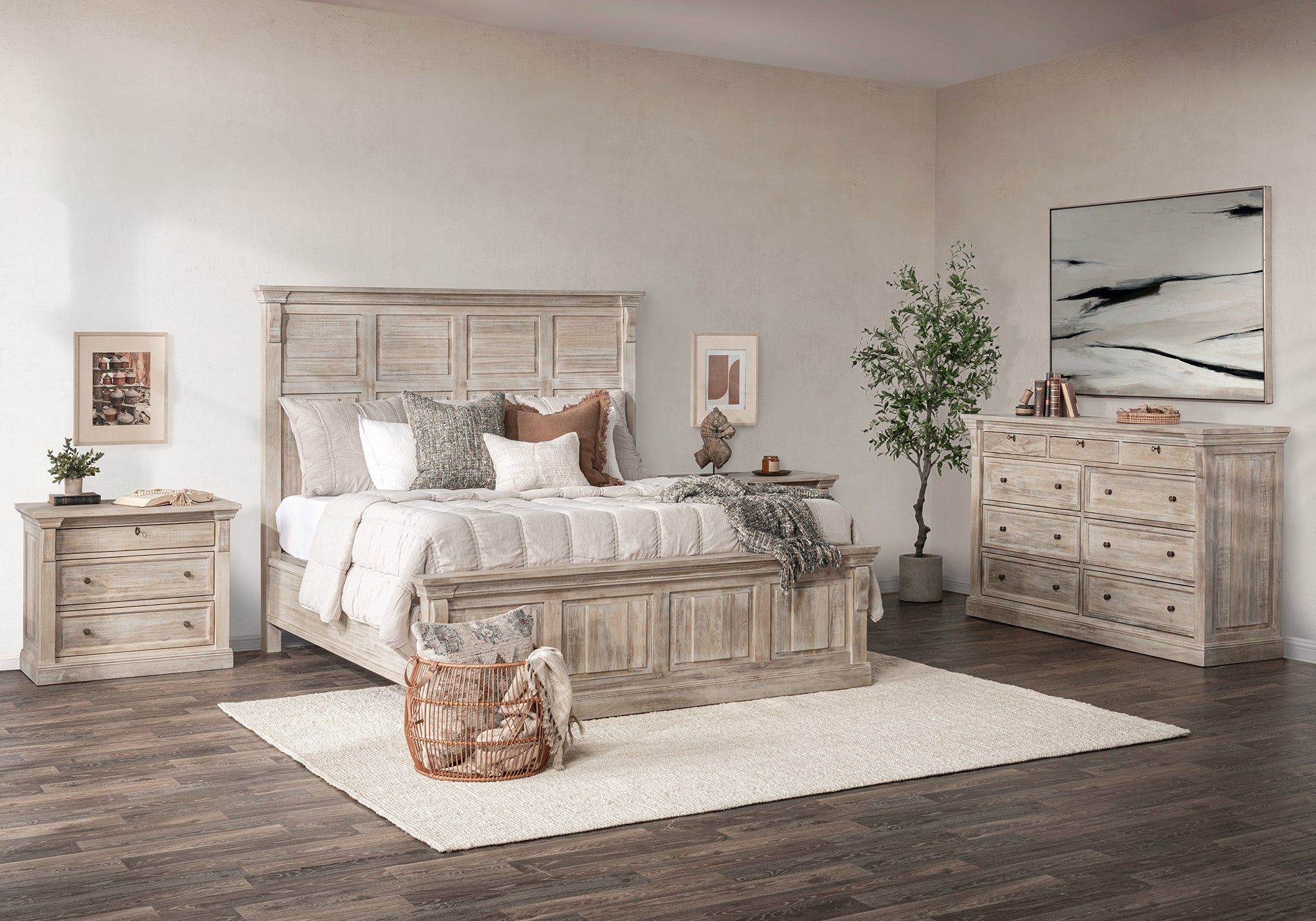 Adelaide - 9 Drawer Dresser - Natural Cream Wash