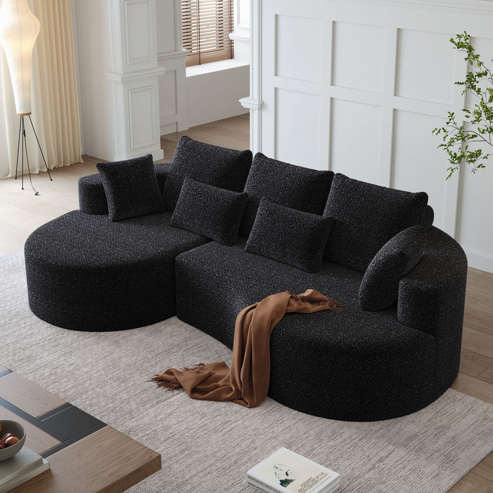 Curved Oversized Sectional Sofa With Extra Deep Seat
